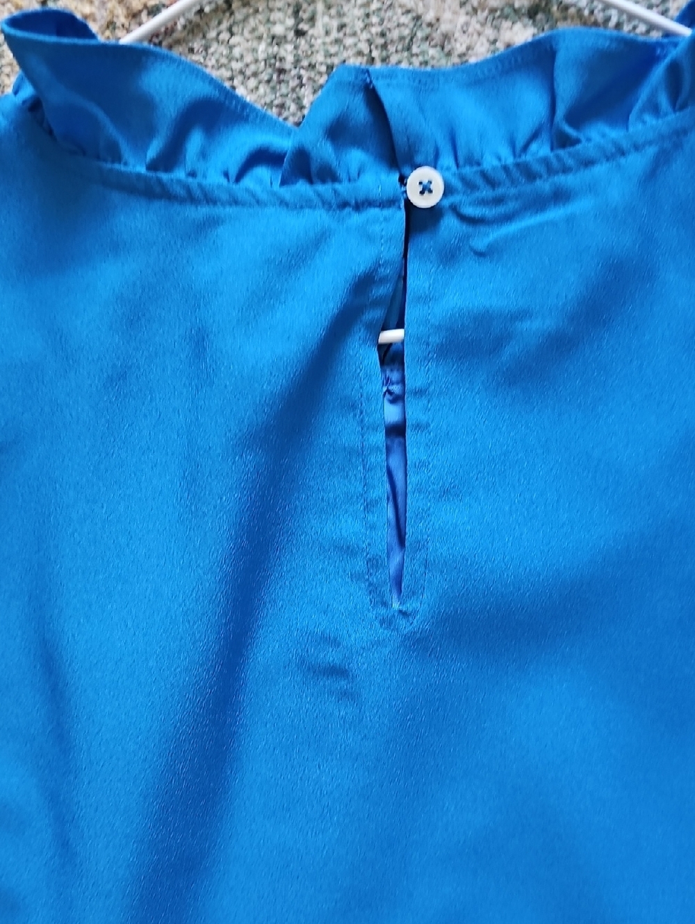 J. Crew Bright Blue Ruffle-Neck Sleeveless Top - Picture 8 of 10